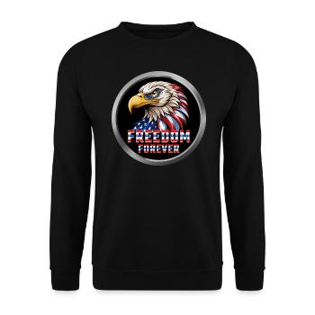 Eagle Animal Freedom - Unisex Sweatshirt - black - Front - Alina (178cm) & Michal (187cm)