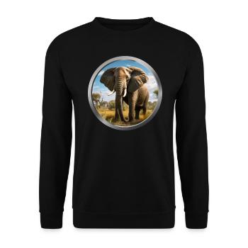 Elephant Animal - 3 - Unisex Sweatshirt - black - Front - Alina (178cm) & Michal (187cm)