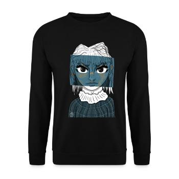 Fille Anime #7 - Sweat-shirt Unisexe - noir - Devant - Alina (178cm) & Michal (187cm)