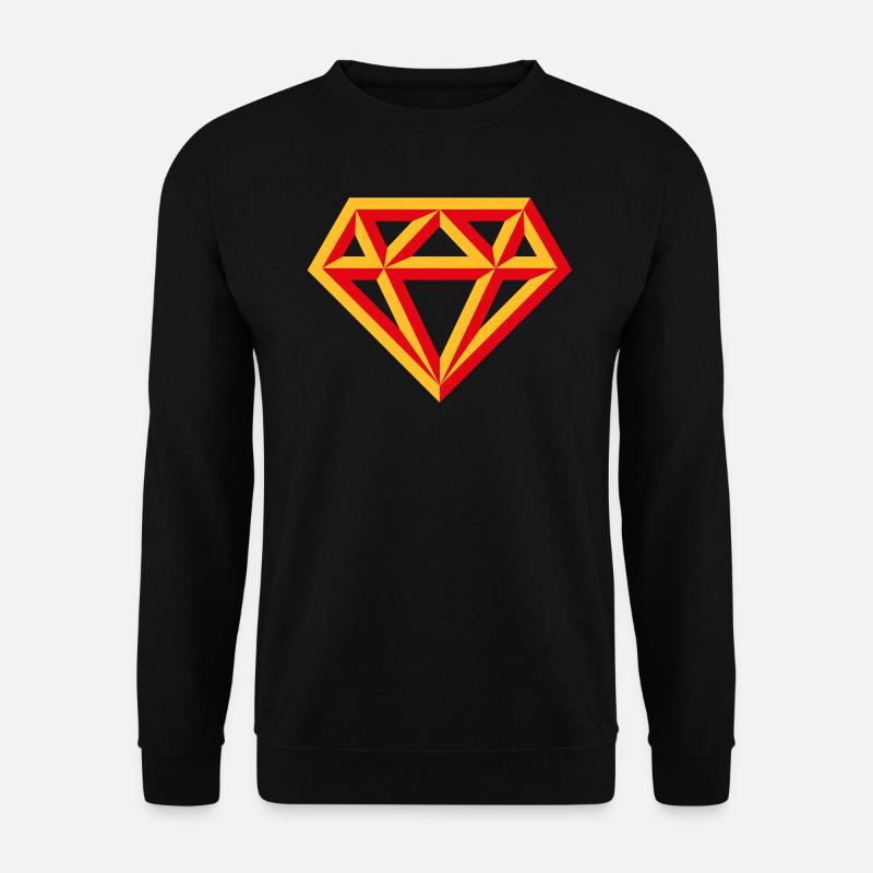 Diamant (Edelstein Brillant Symbol / Outl. Red 2C) - Unisex Pullover - Schwarz