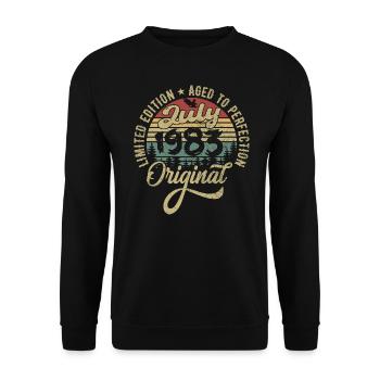 Anniversaire Juillet 1983 Juillet 1983 Juillet 1983 - Sweat-shirt Unisexe - noir - Devant - Alina (178cm) & Michal (187cm)