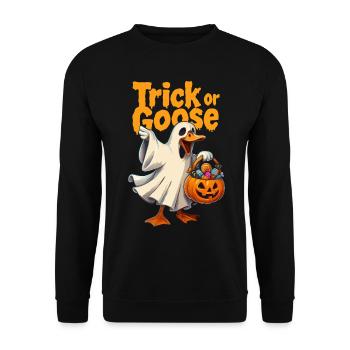 Trick or Goose Halloween Goose - Unisex Sweatshirt - black - Front - Alina (178cm) & Michal (187cm)