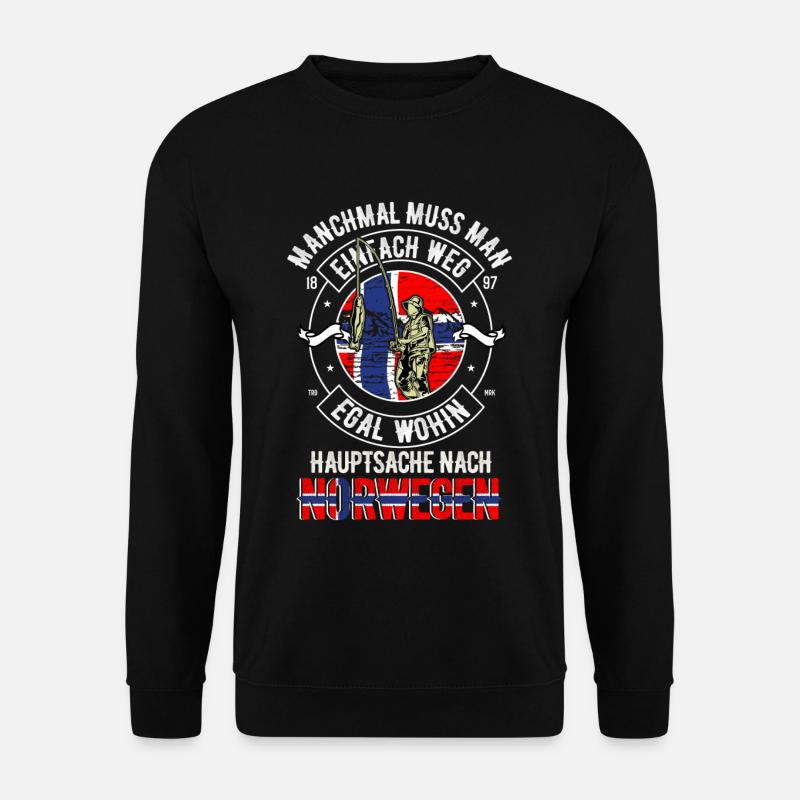 Angeln Norwegen - Unisex Pullover - Schwarz