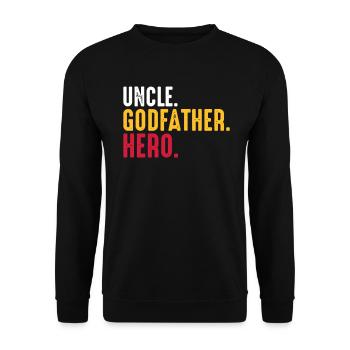 Uncle Godfather hero Uncle Godfather hero family - Unisex Sweatshirt - black - Front - Alina (178cm) & Michal (187cm)