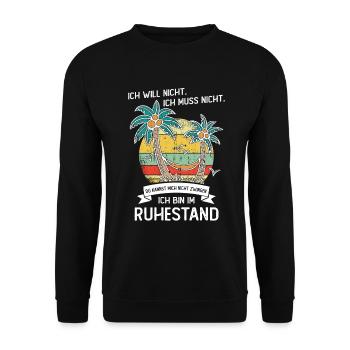 Rentner 2022 Rente Ruhestand Pension Geschenk - Unisex Pullover - Schwarz - Vorne - Alina (178cm) & Michal (187cm)