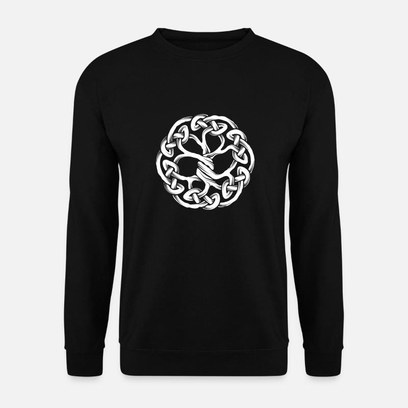 Celtic tree. White. - Unisex Sweatshirt - black