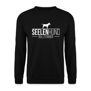Bullterrier Seelenhund Hunde Hund Wilsigns - Unisex Pullover - Schwarz - Vorne - Alina (178cm) & Michal (187cm)