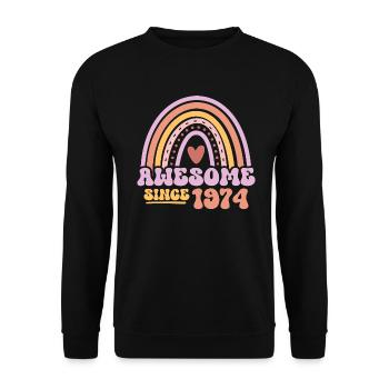 Great since 1974 Retro Vintage Birthday - Unisex Sweatshirt - black - Front - Alina (178cm) & Michal (187cm)