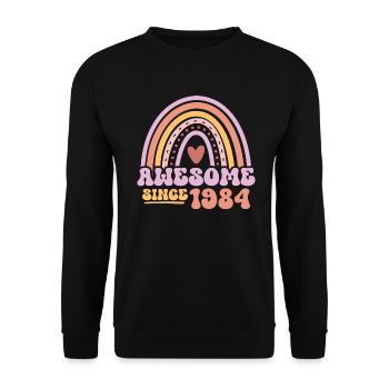 Great since 1984 Retro Vintage Birthday - Unisex Sweatshirt - black - Front - Alina (178cm) & Michal (187cm)