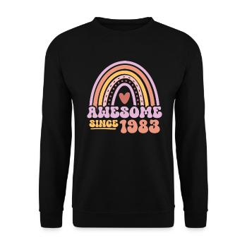 Great since 1983 - Retro Vintage Birthday - Unisex Sweatshirt - black - Front - Alina (178cm) & Michal (187cm)
