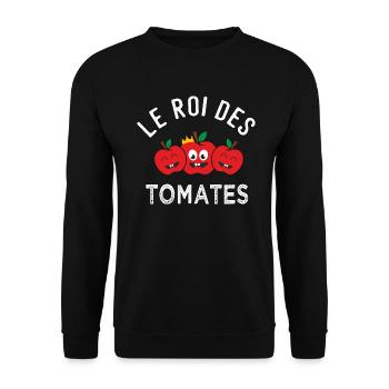 jardinier jardin cadeau homme roi des tomates - Sweat-shirt Unisexe - noir - Devant - Alina (178cm) & Michal (187cm)