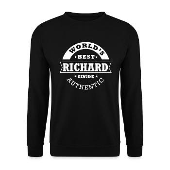 Richards bester personalisierter Name Richard - Unisex Pullover - Schwarz - Vorne - Alina (178cm) & Michal (187cm)