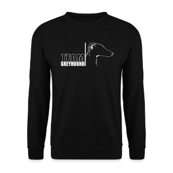TEAM Greyhound Hunde Hund Windhunde Wilsigns - Unisex Pullover - Schwarz - Vorne - Alina (178cm) & Michal (187cm)