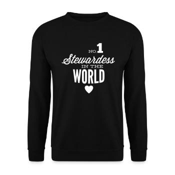Best stewardess of the world - Unisex Sweatshirt - black - Front - Alina (178cm) & Michal (187cm)