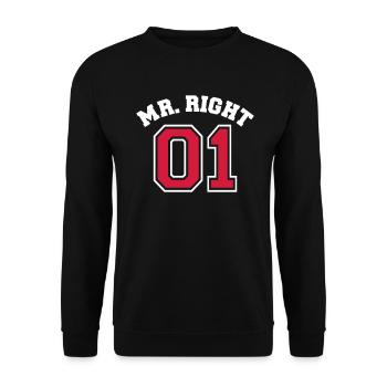 Mr. Right 01 - Sweat-shirt Unisexe - noir - Devant - Alina (178cm) & Michal (187cm)