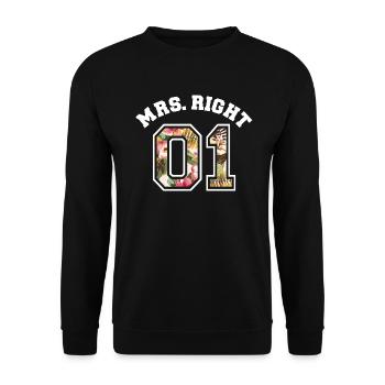 Mrs Right 01 - Unisex Sweatshirt - black - Front - Alina (178cm) & Michal (187cm)