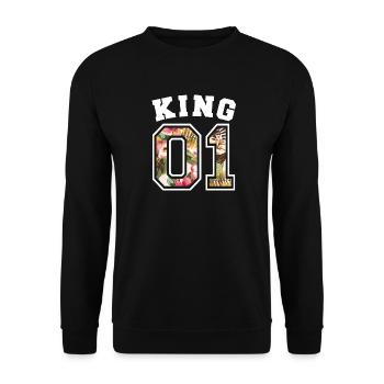 King 01 - Unisex Pullover - Schwarz - Vorne - Alina (178cm) & Michal (187cm)