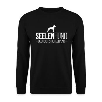 Deutsch Stichelhaar Seelenhund Hund Hunde Wilsigns - Unisex Pullover - Schwarz - Vorne - Alina (178cm) & Michal (187cm)