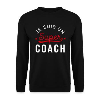 Super coach cadeau Homme coach. - Sweat-shirt Unisexe - noir - Devant - Alina (178cm) & Michal (187cm)