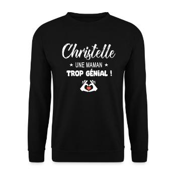 Christelle Cadeau pour une maman génial - Sweat-shirt Unisexe - noir - Devant - Alina (178cm) & Michal (187cm)