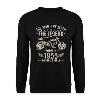 1955 Vintage homme mythe légende moto - Sweat-shirt Unisexe - noir - Devant - Alina (178cm) & Michal (187cm)