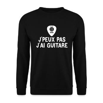 Guitare - Guitariste - Fan de Guitare - Sweat-shirt Unisexe - noir - Devant - Alina (178cm) & Michal (187cm)