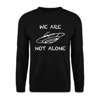 We Are Not Alone UFO Alien Spaceship - Unisex Sweatshirt - black - Front - Alina (178cm) & Michal (187cm)