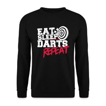 Eat Sleep Darts Repeat - Sweat-shirt Unisexe - noir - Devant - Alina (178cm) & Michal (187cm)