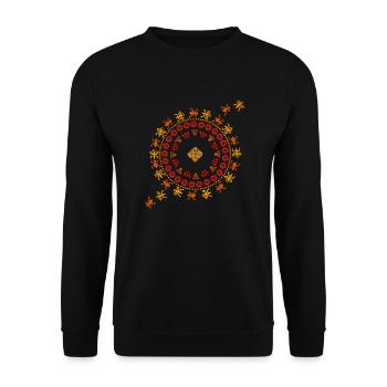 Muster, Aborigines, Australien - Unisex Pullover - Schwarz - Vorne - Alina (178cm) & Michal (187cm)