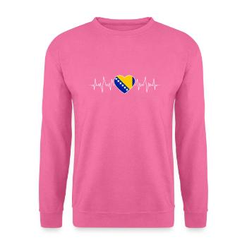 BOSNIEN - BOSNA - HEARTBEAT - FLAGGE - GESCHENK - Unisex Pullover - Pink - Vorne