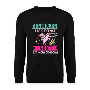 Tante comme une tante normale mais plus géniale - Sweat-shirt Unisexe - noir - Devant - Alina (178cm) & Michal (187cm)