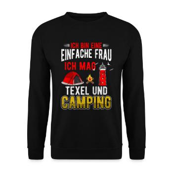 Texel und Camping Holland Leuchtturm - Unisex Pullover - Schwarz - Vorne - Alina (178cm) & Michal (187cm)