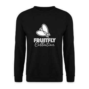 FruitFly Art Collection brand logo white - Unisex Sweatshirt - black - Front - Alina (178cm) & Michal (187cm)