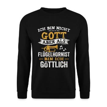 Flügelhorn Blasmusik Musiker Blasinstrument Lustig - Unisex Pullover - Schwarz - Vorne - Alina (178cm) & Michal (187cm)