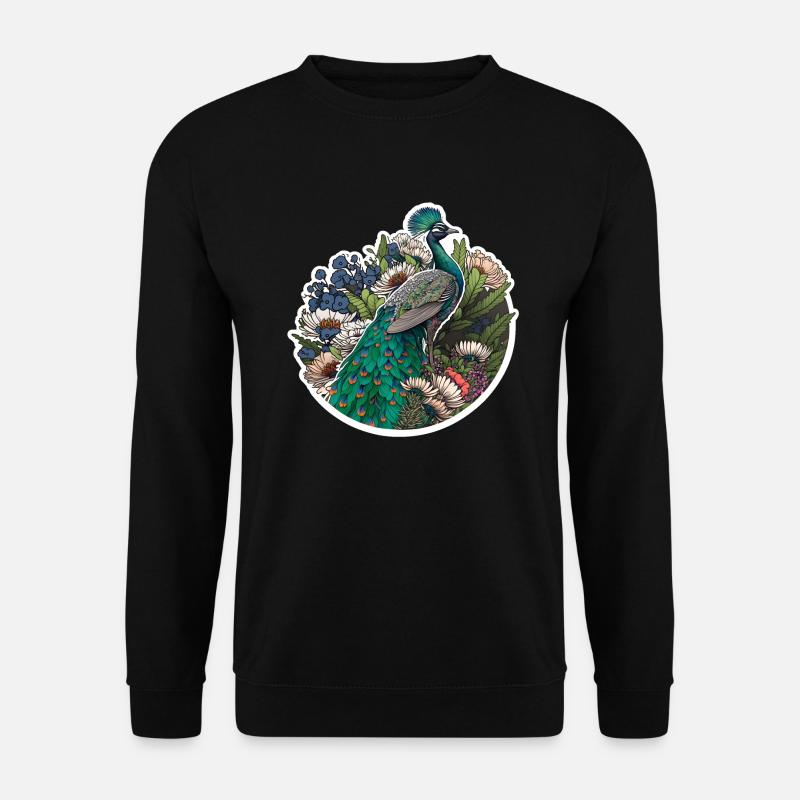 Schöner Pfau - Unisex Pullover - Schwarz