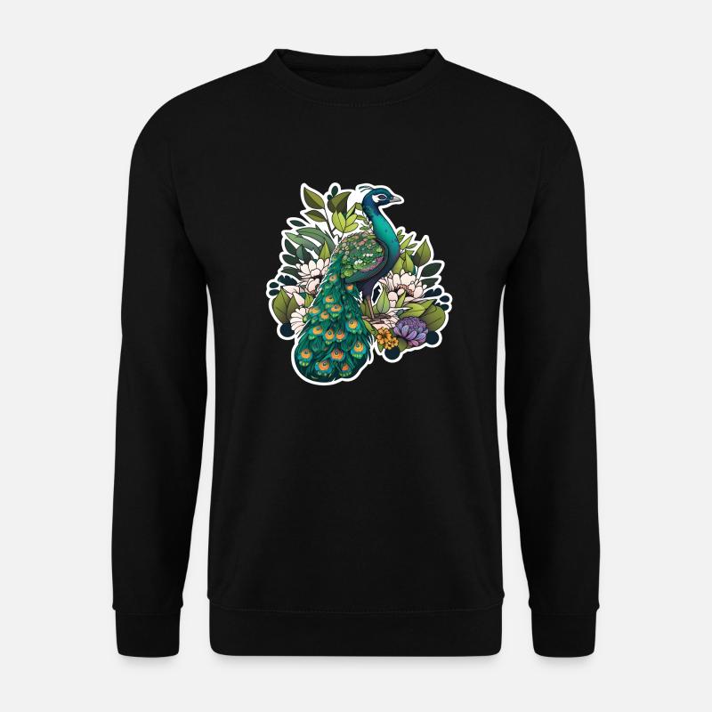 Schöner Pfau - Unisex Pullover - Schwarz