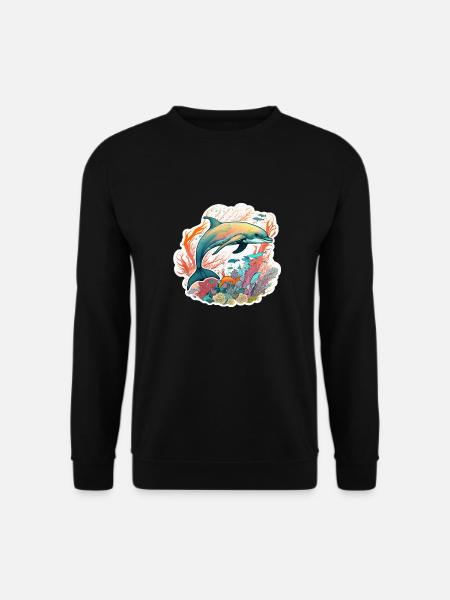 Colorful dolphin - Unisex Sweatshirt - black