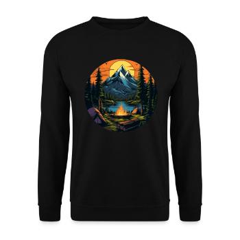 Forest Nature Trekking Adventure - Unisex Sweatshirt - black - Front - Alina (178cm) & Michal (187cm)