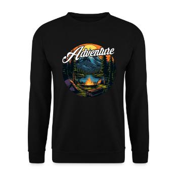 Forest Nature Trekking Adventure - Unisex Sweatshirt - black - Front - Alina (178cm) & Michal (187cm)