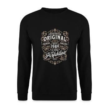 35. Geburtstag - Unisex Pullover - Schwarz - Vorne - Alina (178cm) & Michal (187cm)