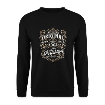 21. Geburtstag - Unisex Pullover - Schwarz - Vorne - Alina (178cm) & Michal (187cm)