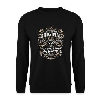 25. Geburtstag - Unisex Pullover - Schwarz - Vorne - Alina (178cm) & Michal (187cm)