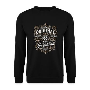 24. Geburtstag - Unisex Pullover - Schwarz - Vorne - Alina (178cm) & Michal (187cm)