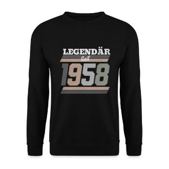 1958 - Unisex Pullover - Schwarz - Vorne - Alina (178cm) & Michal (187cm)