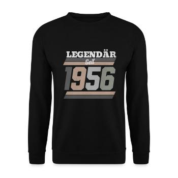 Legendär seit 1956 - Unisex Pullover - Schwarz - Vorne - Alina (178cm) & Michal (187cm)