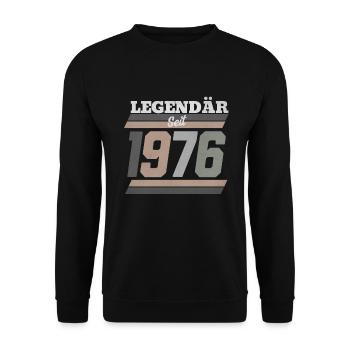 Legendär seit 1976 - Unisex Pullover - Schwarz - Vorne - Alina (178cm) & Michal (187cm)