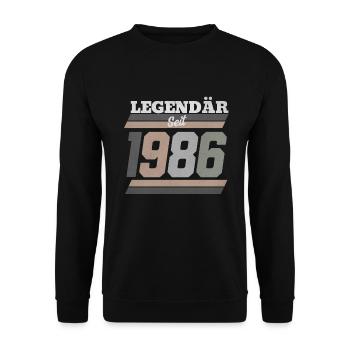 1986 - Unisex Pullover - Schwarz - Vorne - Alina (178cm) & Michal (187cm)