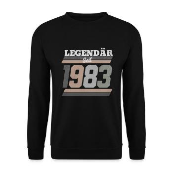 Legendär seit 1983 - Unisex Pullover - Schwarz - Vorne - Alina (178cm) & Michal (187cm)