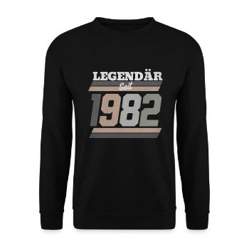 Legendär seit 1982 - Unisex Pullover - Schwarz - Vorne - Alina (178cm) & Michal (187cm)