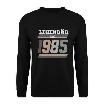 1985 - Unisex Pullover - Schwarz - Vorne - Alina (178cm) & Michal (187cm)